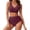 Wine, variant on Enjoytime Bathing Suit for Women Floral Printed V-Neck Tummy Control Two Piece Swimsuit 2026 Summer Modest Swimwear