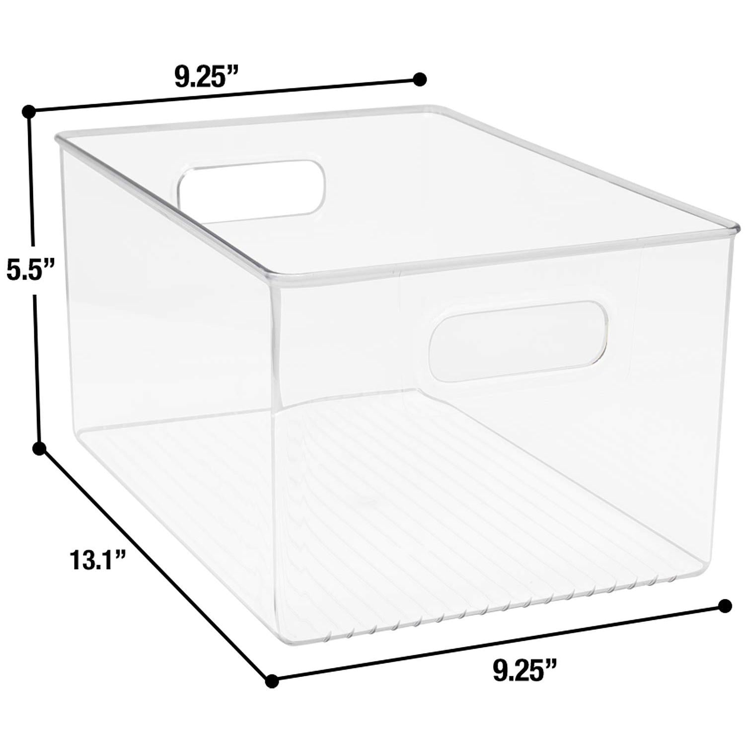 Sorbus 3 Pack Large Clear Plastic Storage Bins with Handles for Kitchen, Fridge & Pantry