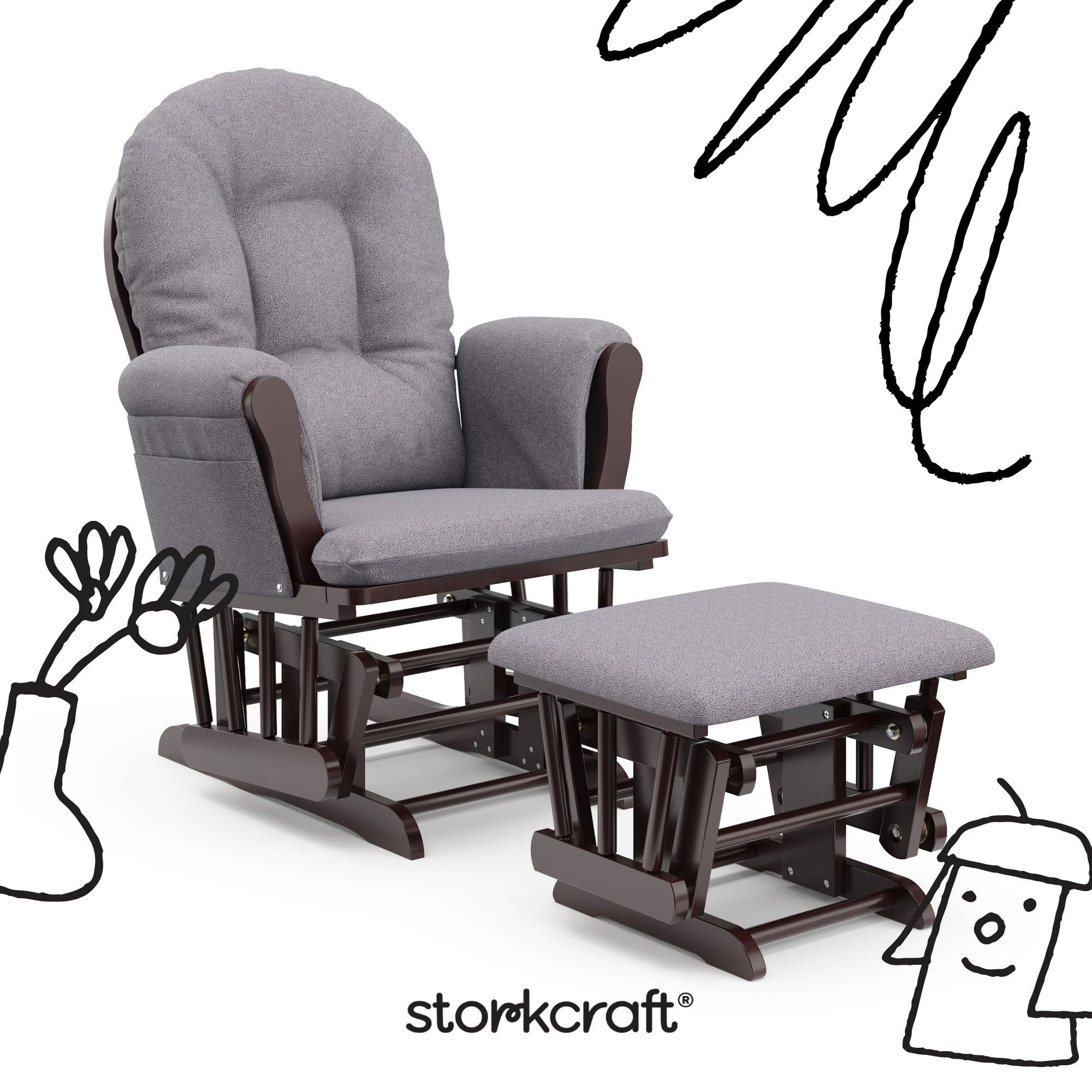 Storkcraft Hoop Glider and Ottoman