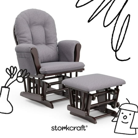 Storkcraft Hoop Nursery Glider and Ottoman, Espresso with Gray Swirl