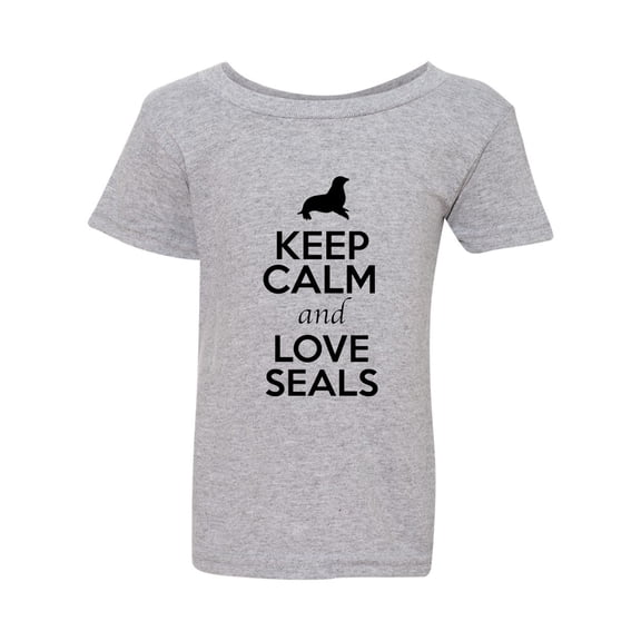 Keep Calm And Love Seals Sea Lion Walrus Animal Lover Toddler Kids T-Shirt Tee
