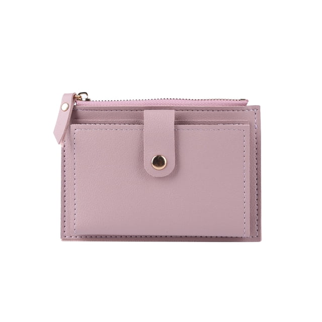 Cartera Cuero PU Con Tarjetero Múltiples Ranuras Color Sólido A La para Mujer (púrpura)