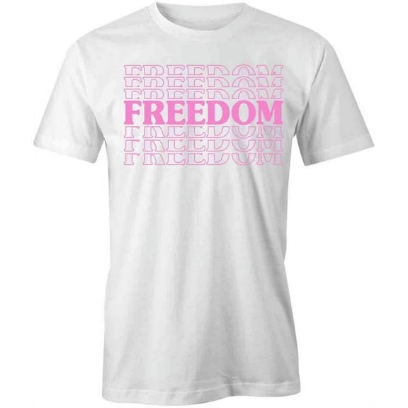 Freedom Pink T-Shirt | Patriotic American White Tee Gift