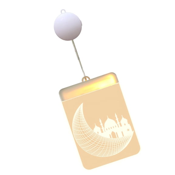 SIEYIO Acrylic Ramadans Window Lamp Battery Operated Hanging Light for Muslims Festival Home Decoration Party Supplies