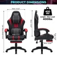 thumbnail image 6 of Hoffrree Gaming Chair with Wide Seat Big and Tall Office Chair with Footrest and Massage High Back Gamer Chair with Linkage Armrest Headrest and Lumbar Support Swivel Seat Height Adjustable for Adults, 6 of 7