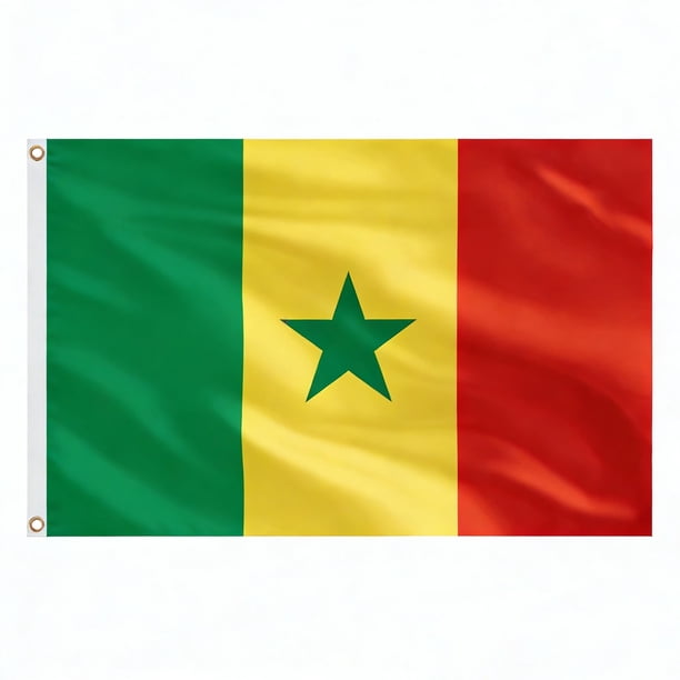 Bandera de Senegal AhfuLife 90 x 150 cm, doble cara, para exterior