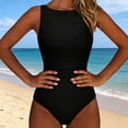 thumbnail image 2 of Levmjia Women's High Neck Solid Color Backless One Piece Swimsuit with Built in Bra Tummy Control Nylon Spandex Swimwear Bathing Suit for Women Sizes S 2XL, 2 of 7