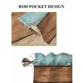 thumbnail image 6 of Farmhouse Light Blue Brown 2 Panel Kitchen Curtains for Windows, Vintage Wooden Striped Bathroom Privacy Curtain, Home Décor Window Treatment for Bedroom/Living Room 55"x45", 6 of 6