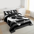 thumbnail image 3 of Homewish Cartoon Soccer Print Full Size Comforter Sets for Kids, Football Sports Athlete Bedding Comforter Set, Vintage US Flag Reversible Bedding Sets, Breathable Home Decor, 3 Pieces, 3 of 8