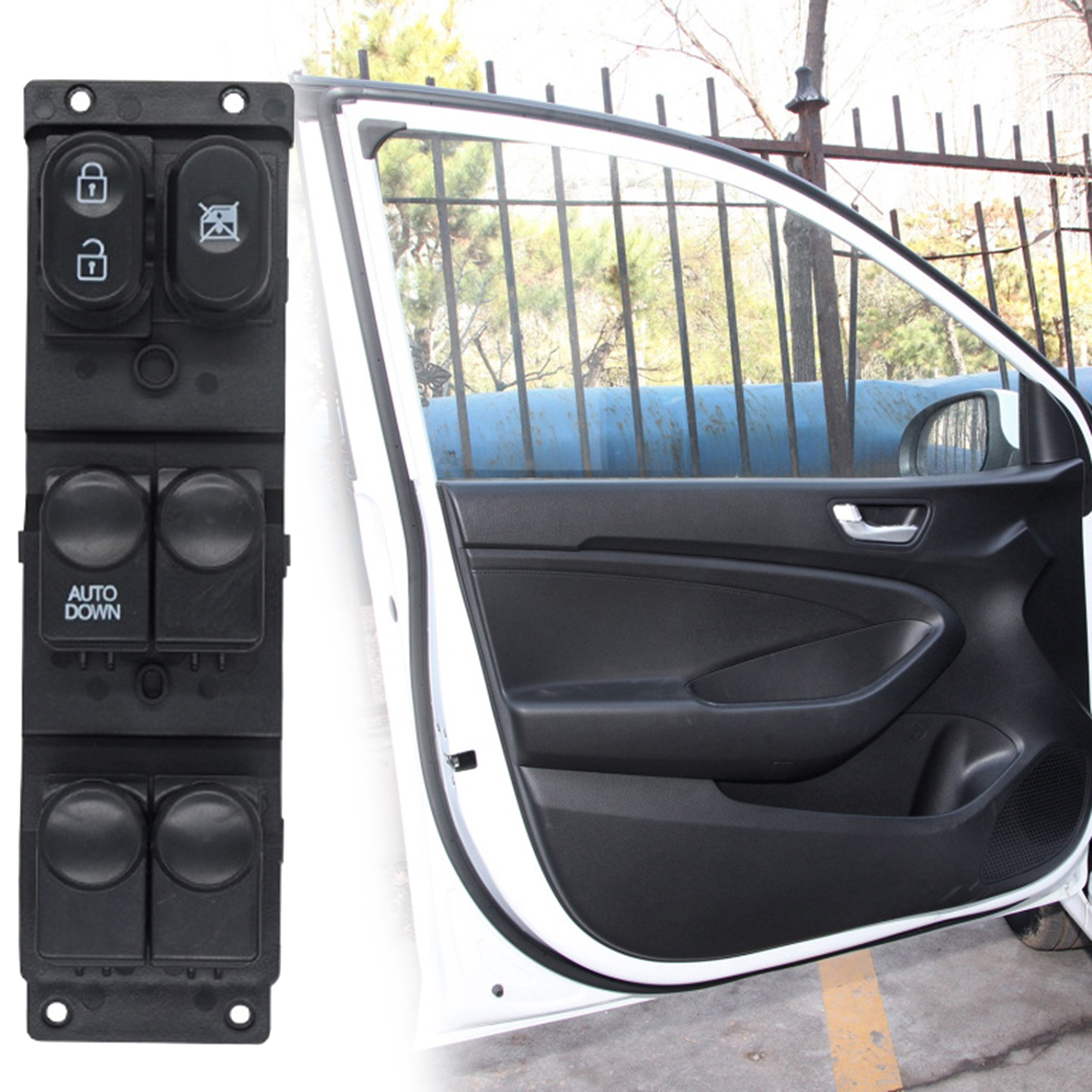 Essen Car Window Switch Ergonomic Design Anti-scratch ABS Electric Power  Window Switch 93570-0U110 for Hyundai Accent 2010-2014