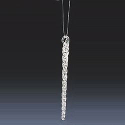Club Pack of 12 Glass Clear Twist Icicle Christmas Ornaments