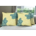 thumbnail image 6 of Ambesonne Abstract Throw Pillow Cover 4 Pack, Vintage Floral Spiral, 16", Yellow Blue, 6 of 7
