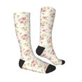 thumbnail image 2 of Zufioo Floral Print Long High Thigh Socks Knee-High Warm Stocking Women Boot Sock Leg Warmer High Socks for Daily Wear, Cosplay, 2 of 6