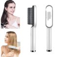thumbnail image 5 of Cross-border popular Hair Straightener Brush Negative ion straight hair comb curling straight dual-purpose hair iron green (US standard flat plug), 5 of 5