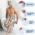thumbnail image 5 of Colevkie Men's 2 Pieces Bath Wrap Set Soft Lightweight Bath Skirt & Bath Towel for Spa Sauna Bathroom Portable Beach Towel Absorbent Printed Chess Pattern, 5 of 7