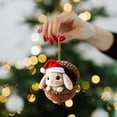 thumbnail image 5 of Forest Animal Acorn Ornaments Cozy Forest Christmas Ornaments Xmas Tree Decor, 2D Personalized Pine Cone Animal Decor, Acrylic Flat Woodland Creature Hanging Gift for Animal Lovers (Rabbit), 5 of 5