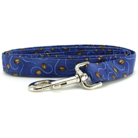 Coffee Beans on Blue Dog Leash - Size - Mini