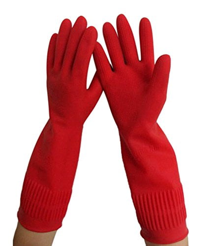 4 Pair Medium Rubber Household Gloves/2Pks of 2 