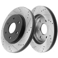thumbnail image 2 of Rear Drilled and Slotted Disc Brake Rotors w/Ceramic Pads Fit Chevrolet Astro Avalanche 1500 Suburban 1500 Tahoe 1500;GMC Safari Sierra 1500 Yukon; Yukon XL 1500 (6 Lugs)-55066, 2 of 4