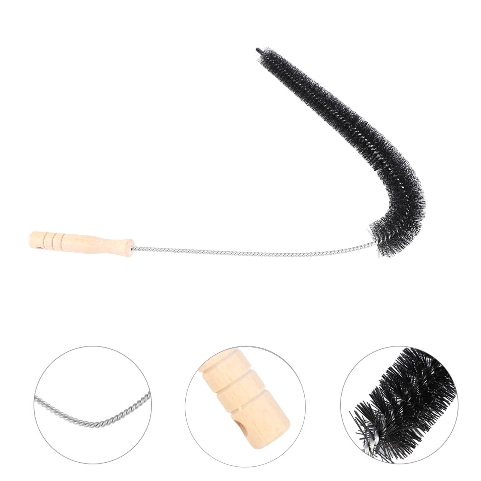 BIMZUC Flexible Dryer Vent Cleaning Brush with Long Reach Rod and Wood Handle for Lint Dust Removal