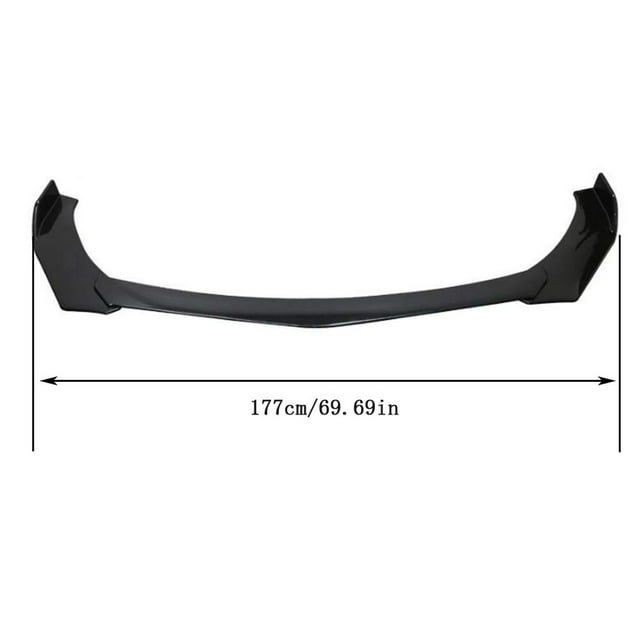 Front Bumper Splitter, Car Front Bumper Lip Universal Glossy Black Lightweight Wearproof for Upgrade