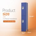 thumbnail image 2 of Sapital 2 Door Metal Locker, Heavy-Duty Storage Locker with Hook, Storage Cabinet for Home, Office, Gym, Workshop, Blue, 2 of 7
