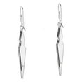 thumbnail image 4 of Modern Pointy Drop Simulated Turquoise Inlay .925 Sterling Silver Dangle Earrings, 4 of 4