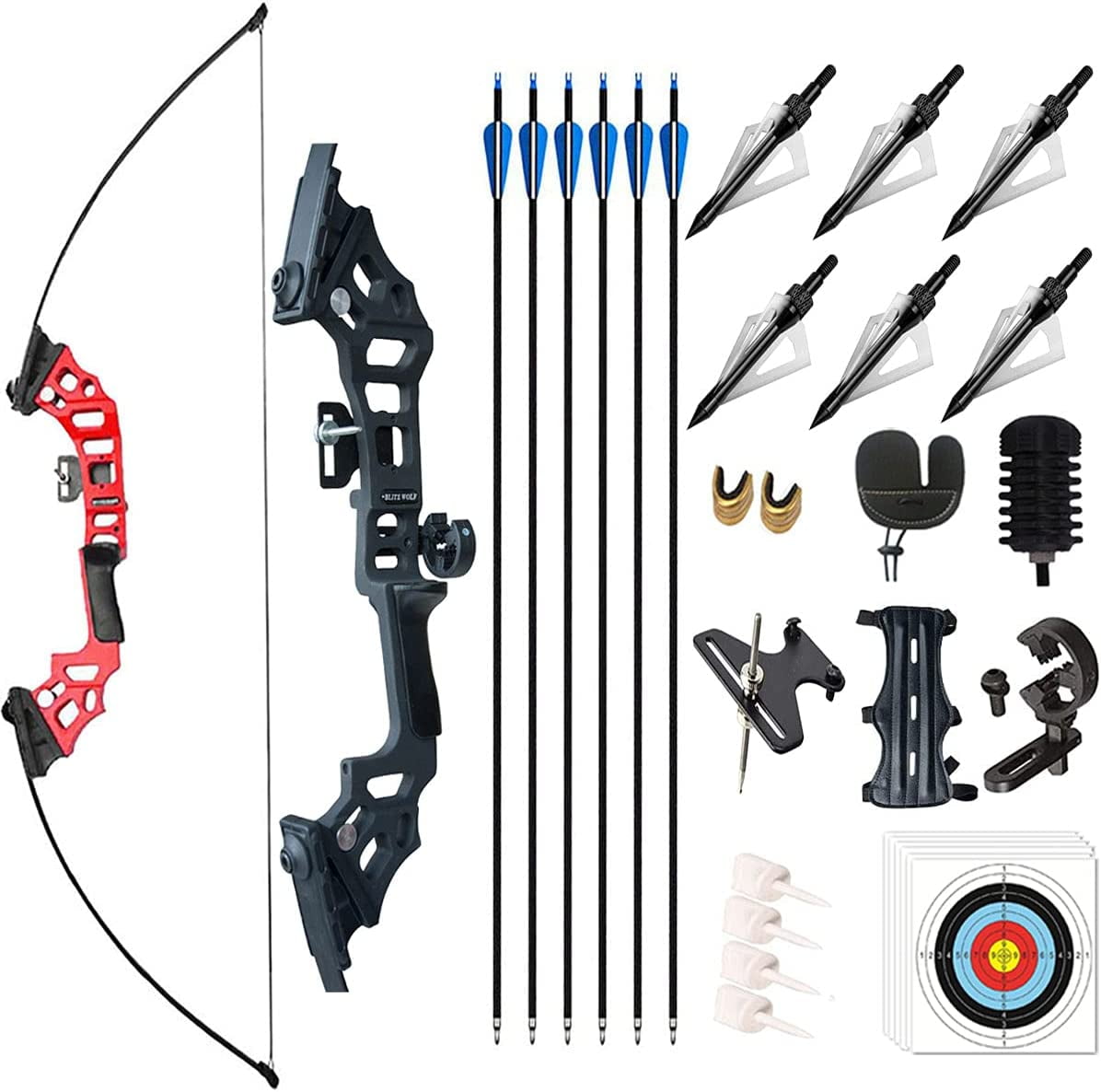 Archery 51" Takedown Recurve Bow and Arrows Set for Adults Metal Riser
