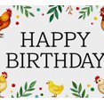 thumbnail image 4 of Farmyard Themed Happy Birthday Banner with Chickens Leaves and Dots Background Party Decorations for Birthday Party Celebrations Photography Props Backdrop Decor, 4 of 6