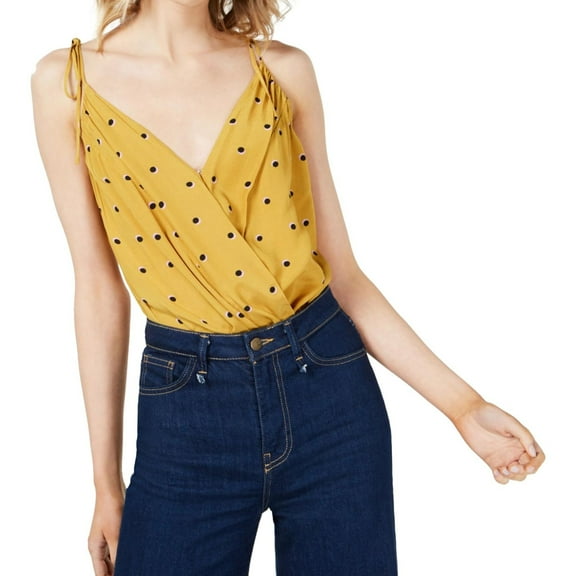 ASTR The Label Womens Marlow Bodysuit Jumpsuit, Yellow, Large