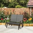 thumbnail image 4 of Yardi Yard 2-Person Outdoor Glider Bench, Patio Glider Loveseat Chair with Powder Coated Steel Frame, 2 Seats Porch Rocking Glider for Outdoor as Backyard, Yard, Garden and Porch, Gray, 4 of 11