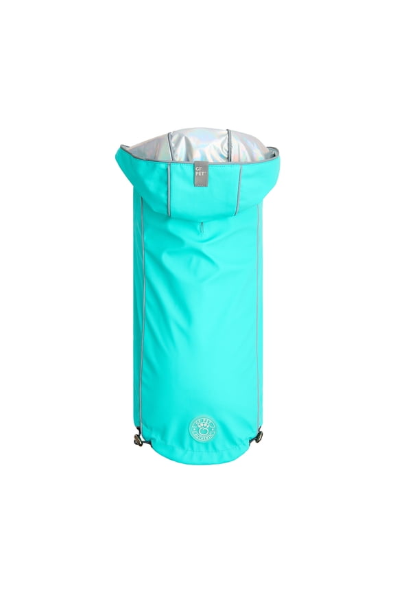 Reversible Raincoat - Neon Aqua With Iridescent