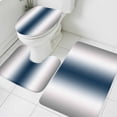thumbnail image 3 of Gray Navy Blue Bath Mat 3 Piece Bathroom Rug Set, Modern Gradient Geometric Non Slip Bath Rug Contour Mat and Toilet Lid Cover, Absorbent Shower Mats Soft Bath Rugs and Mats Sets, 3 of 8