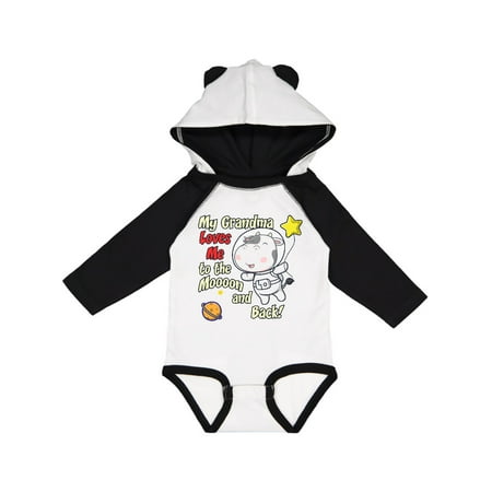 

Inktastic My Grandma Loves Me Cow Astronaut Gift Baby Boy or Baby Girl Long Sleeve Bodysuit