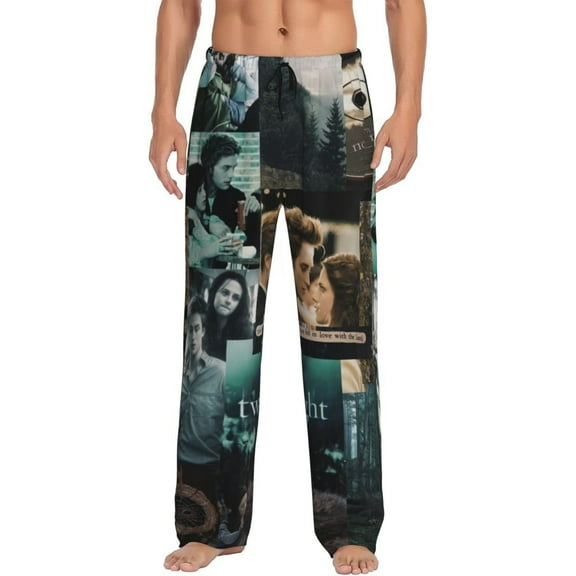 The Twilight Saga Pajama Pants for Men, Super Soft All over Print Lounge Pants Sleepwear Bottom with Pockets Drawstring