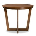 thumbnail image 2 of Baxton Studio Alayna Modern and Contemporary Walnut Brown Finished 35-Inch-Wide Round Wood Dining Table, 2 of 5