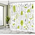thumbnail image 4 of Ambesonne Food Art Shower Curtain, Lady with Fruits Vegetable, 69"Wx84"L, Lime Green Charcoal Grey, 4 of 4