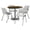 Black, Medium Oak, variant on KFI Studios Mode Round 3' Dining Table Set, Medium Oak, 4 Light Grey KOOL Chairs