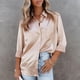 thumbnail image 1 of Puntoco Mujeres Suelto Casual Manga Larga Sólido Turn Down Collar Casual Blusa Camiseta tops Puntoco Puntoco-5822, 1 of 9