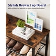 thumbnail image 4 of Kitsure 3-Tier Metal Shoe Rack with Wooden Top, Sturdy Shoe Organizer for Entryway, Bedroom, Closet, 29.0" x 11.4" x 18.4", Rustic Brown, 4 of 8