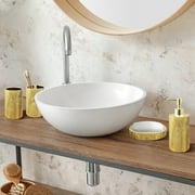 Bathroom Accessories Set, Toothbrush Holder, Soap Dispenser, Gold, Ceramic, 4 Piece