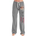 thumbnail image 2 of Womens Summer 4th of July Pajama Pants Drawstring Straight Leg Patriotic USA Flag Print Casual Sleepwear Pants, 2 of 5