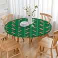 thumbnail image 3 of Green Striped Footballs Pattern Round Fitted Tablecloth with Elastic Edge,Dining Table Cover Waterproof,Outdoor Round Tablecloth for Camping,Dining,Indoor and Outdoor, 3 of 7