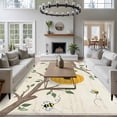 thumbnail image 3 of Bees Branches Area Rugs 5'x8', Washable Small Throw Rugs for Classroom Bedroom, Farmhouse Spring Botanical Elegant Indoor Outdoor Rug Non-Slip Low Pile Carpet Runner Reversible Floor Mats, 3 of 8