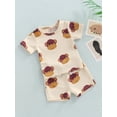 thumbnail image 3 of Liacowi Infant Baby Boys Summer Cartoon Animal Short Sleeve Tops Shorts 2Pcs Outfit Set, 3 of 9