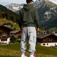 thumbnail image 6 of Yusimy Men's Solid Color 2-Piece Hoodie Set Button Pocket Drawstring Pants Long Sleeve Casual Sports, 6 of 7