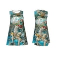 thumbnail image 7 of Honeii Vintage Print Island Skull Print Women's Sleeveless Dress, Loose Fit Casual Dress for Women, Summer Fashion Dress, 7 of 7