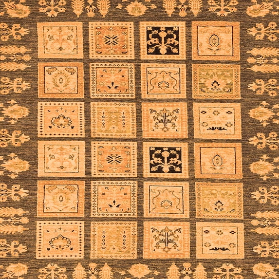 Ahgly Company Indoor Square Abstract Orange Modern Area Rugs, 4' Square