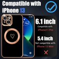 thumbnail image 5 of Compatible with iPhone 13 Case Magsafe, Cute Heart Pattern Luxury Plating Full Camera Lens Protection Magnetic Case for iPhone 13 for Women Girl-Black, 5 of 13