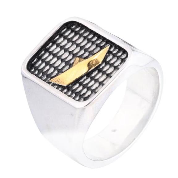 HIJONES Men's Stainless Steel Speedboat Wave Sports Rugged Ring Gothic Chunky Biker Finger Band Gold Size 10